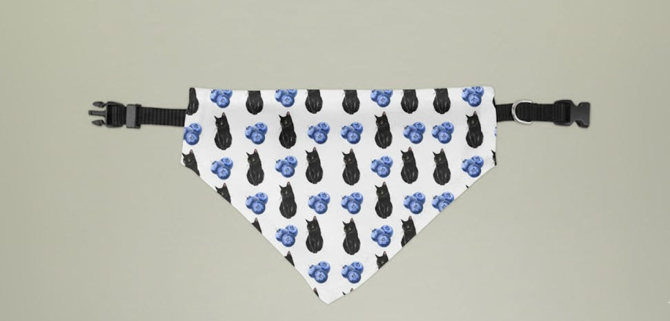 Berry Black Clip-on Pet Bandana